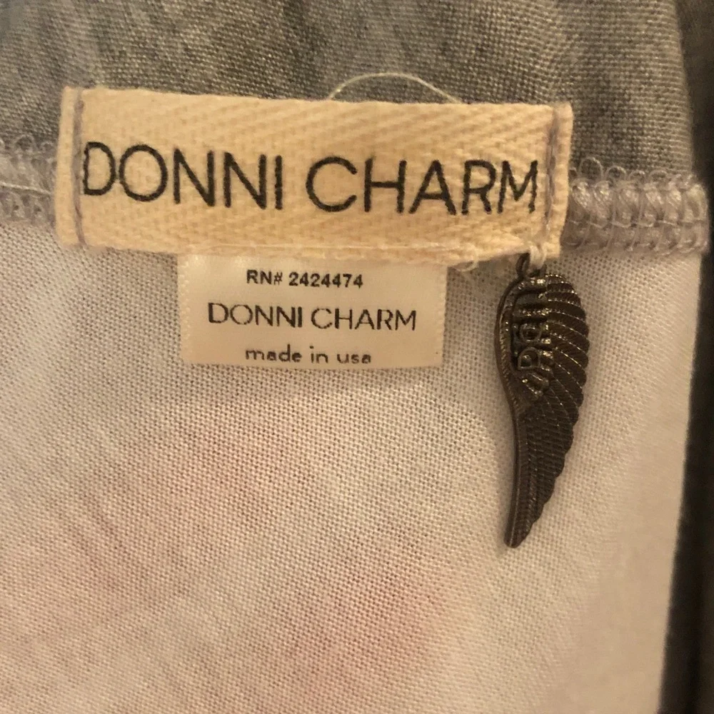 Donni Charm Gray and Cream Color Block Jersey Knit Wrap